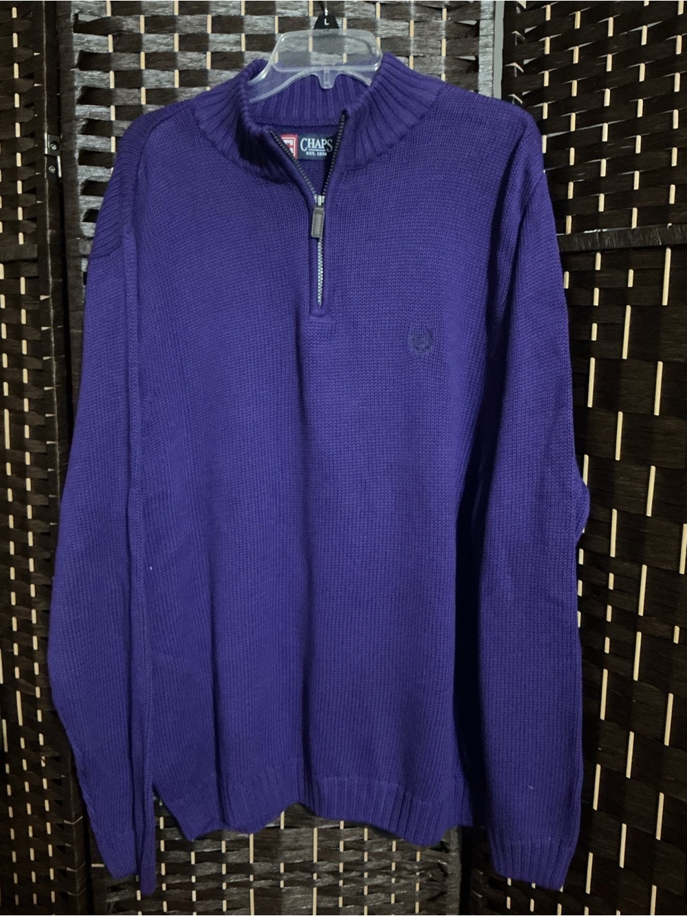 Chaps Men’s Purple Zip-Neck Sweater